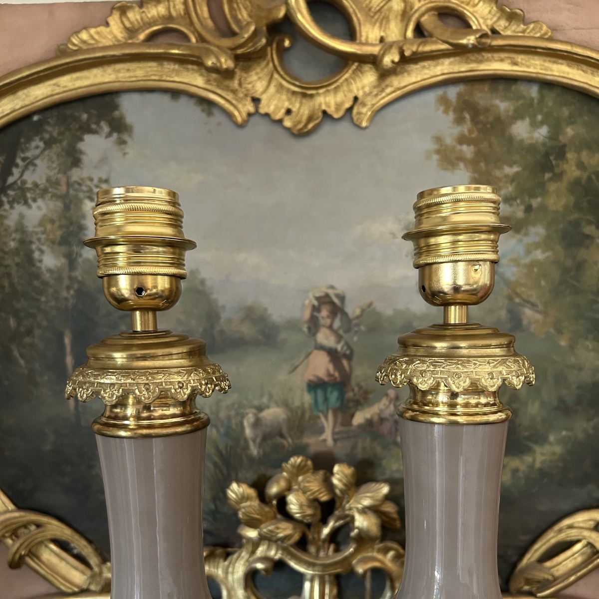 Paire de Lampes en Porcelaine Vers 1880-photo-6