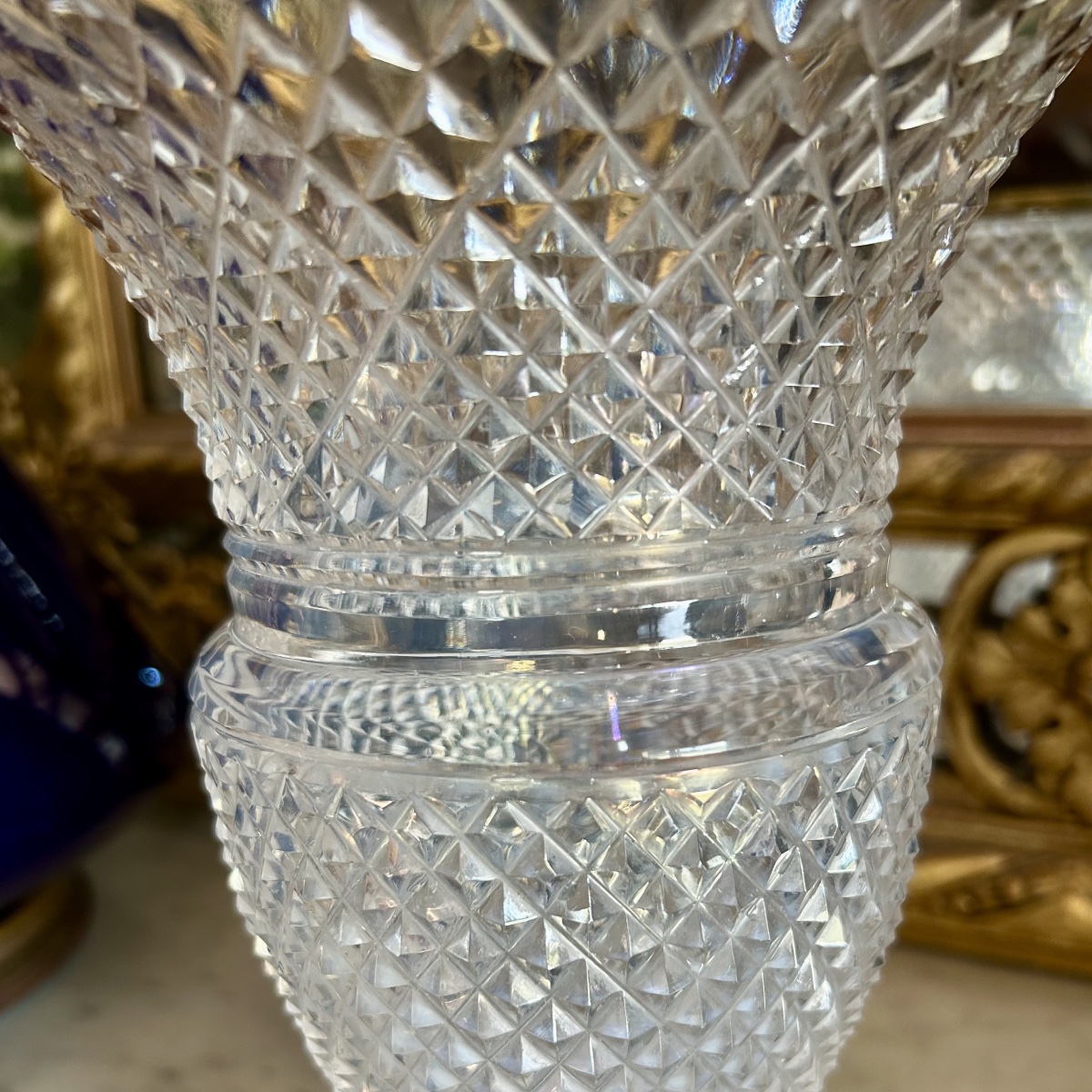 Charles X-style Vase In Cut Crystal And Gilded Bronze-photo-4