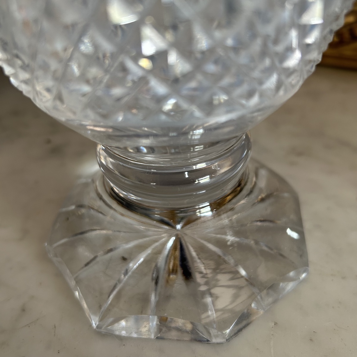 Charles X-style Vase In Cut Crystal And Gilded Bronze-photo-5