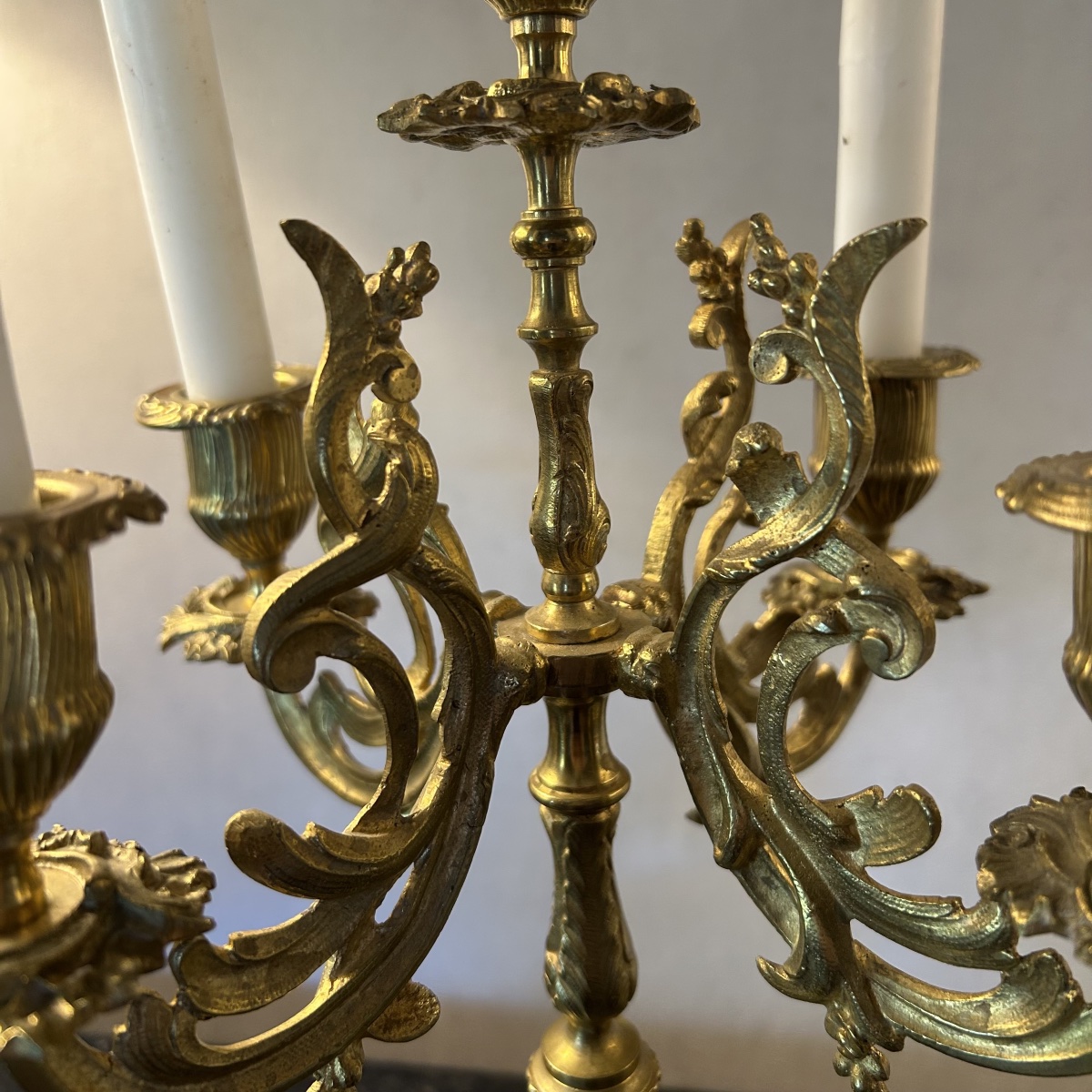Paire de candélabres ou chandeliers de style Louis XV - Epoque  Napoléon III-photo-5