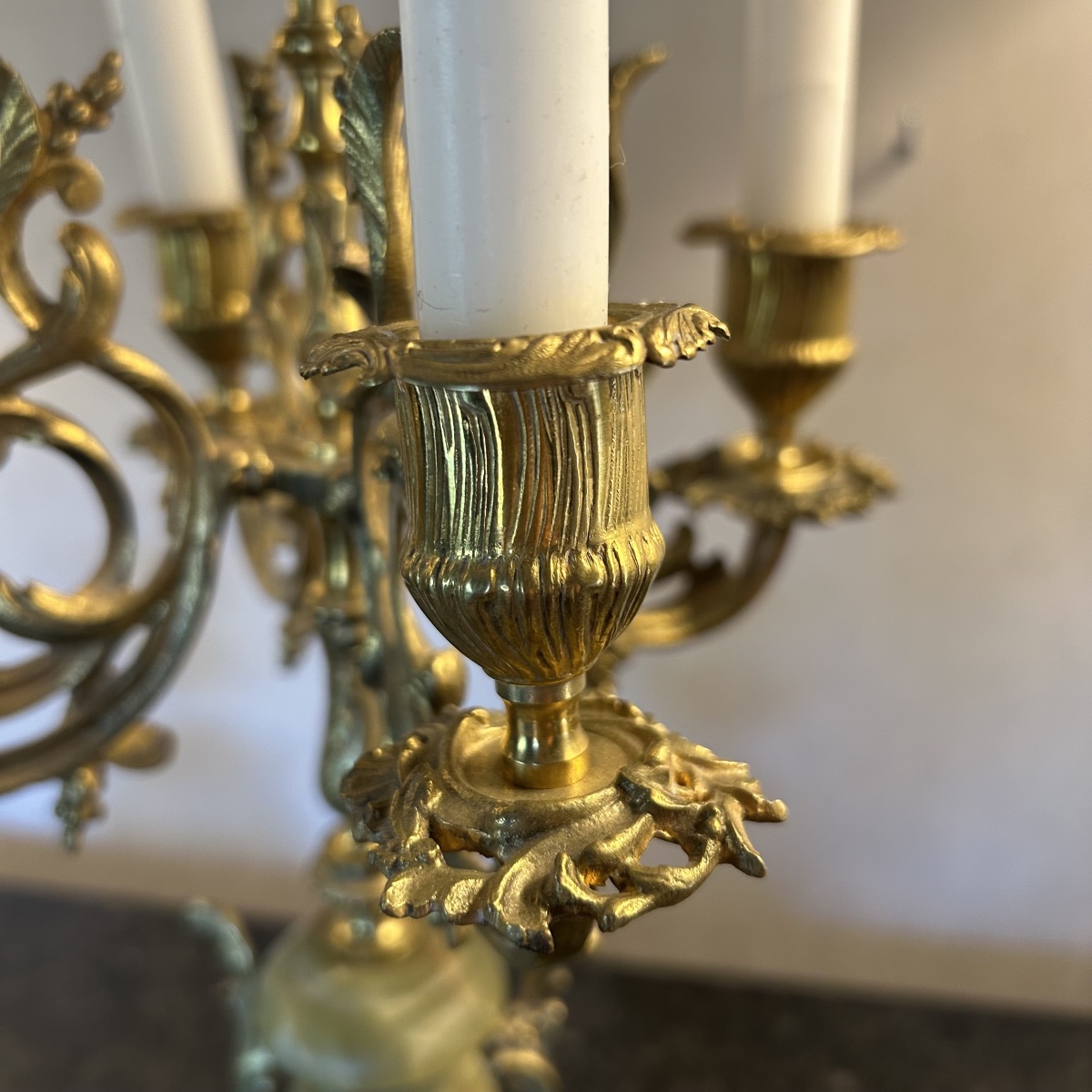 Paire de candélabres ou chandeliers de style Louis XV - Epoque  Napoléon III-photo-7