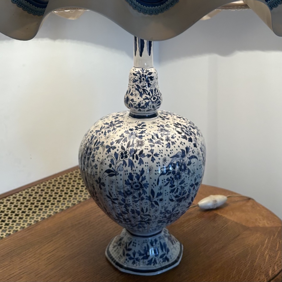 Lampe en Faïence de DELF - Epoque fin XIXe Siècle-photo-2