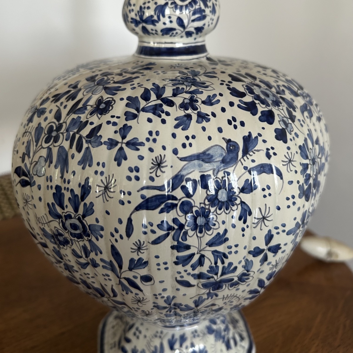 Lampe en Faïence de DELF - Epoque fin XIXe Siècle-photo-4