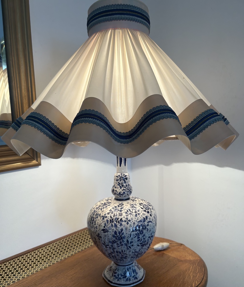 Lampe en Faïence de DELF - Epoque fin XIXe Siècle