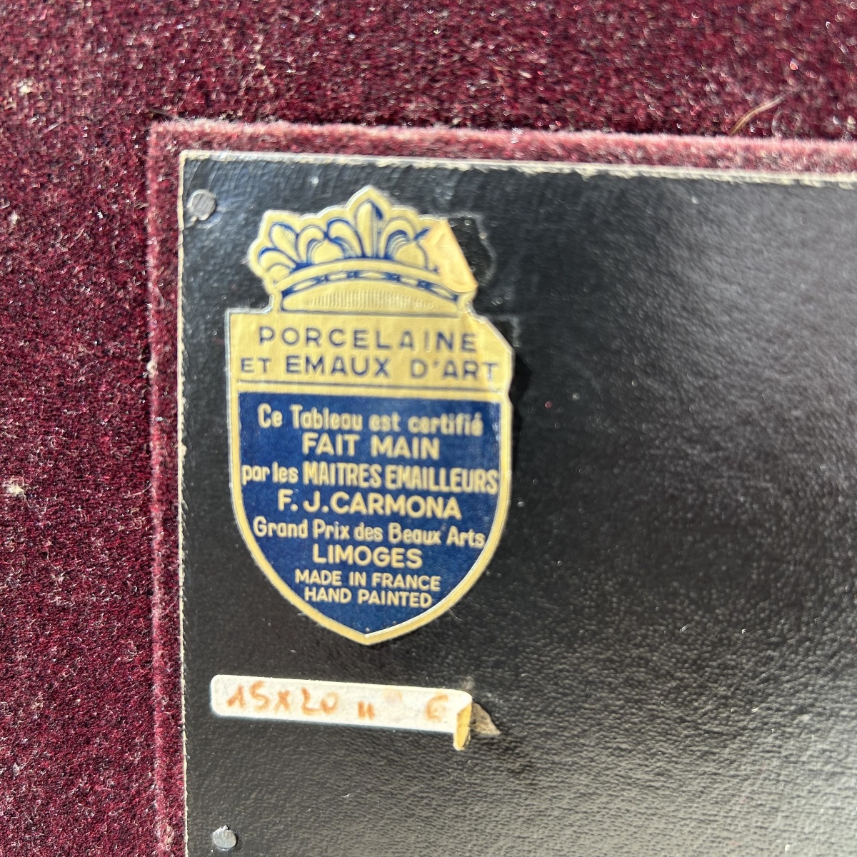 Cadre ou Tableau en Email de Limoges Signé J.F. CARMONA - XXème Siècle-photo-6