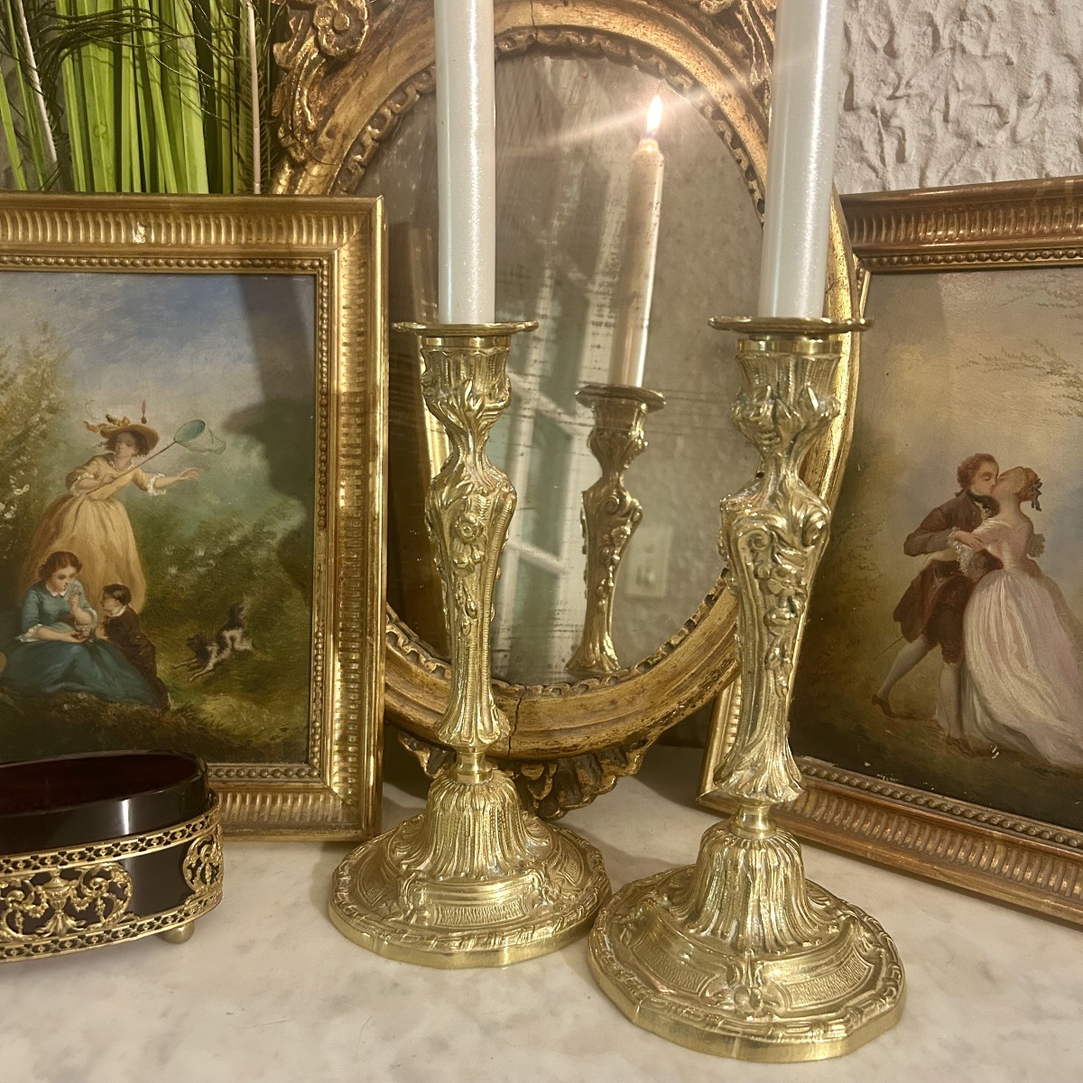 Pair Of Gilded Bronze Candlesticks Or Torchholders, 18th Century-photo-2