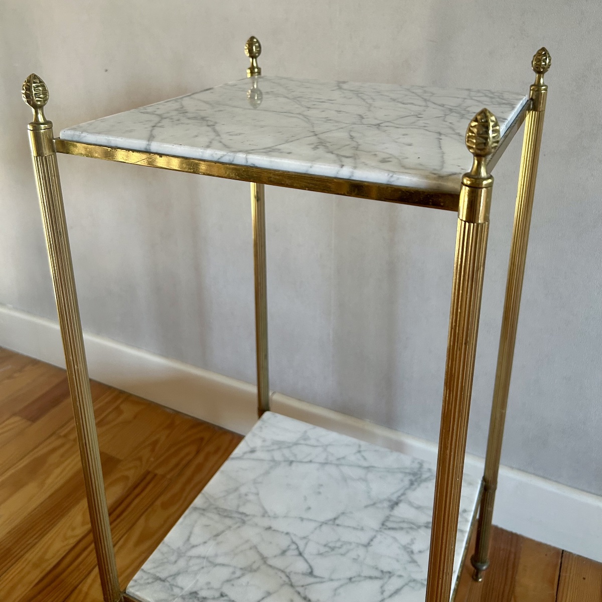 Table, Bout de Canapé en Bronze Doré et Marbre 1950/70' - Maison Baguès-photo-2