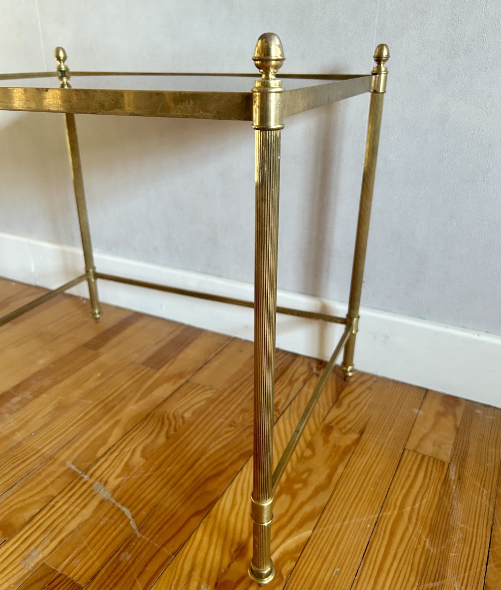 Table, Bout de Canapé en Bronze Doré et Marbre 1950/70' - Maison Baguès-photo-5