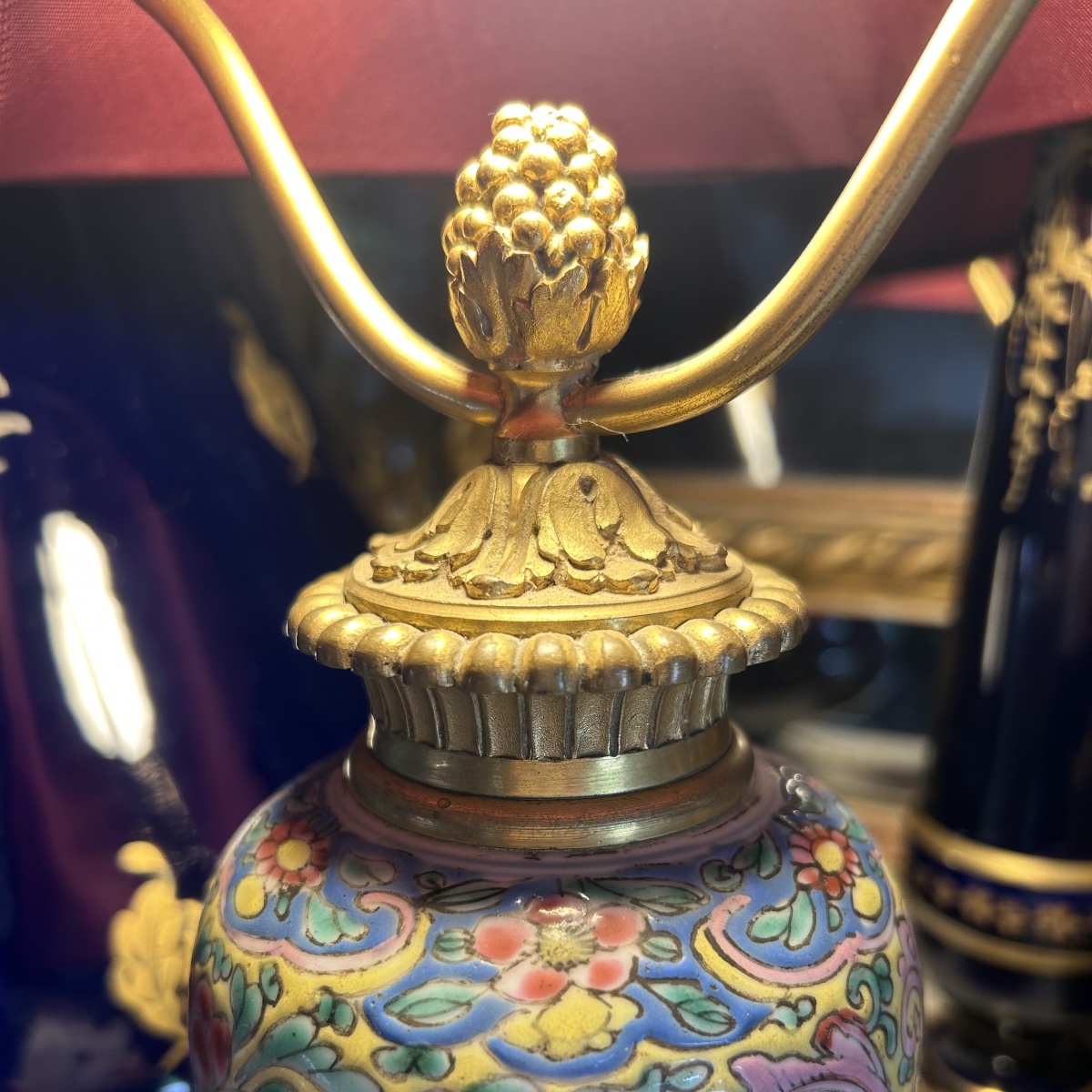 Lampe en Porcelaine Emaillée Chine vers 1900-photo-4