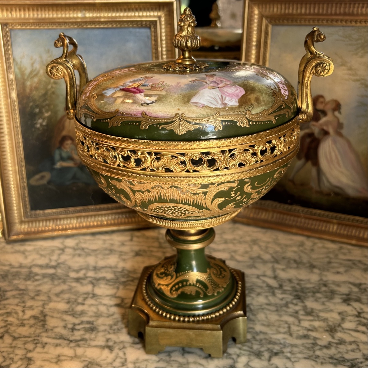 Porcelain Candy Dish, Sèvres Style—tuileries Palace, 19th Century