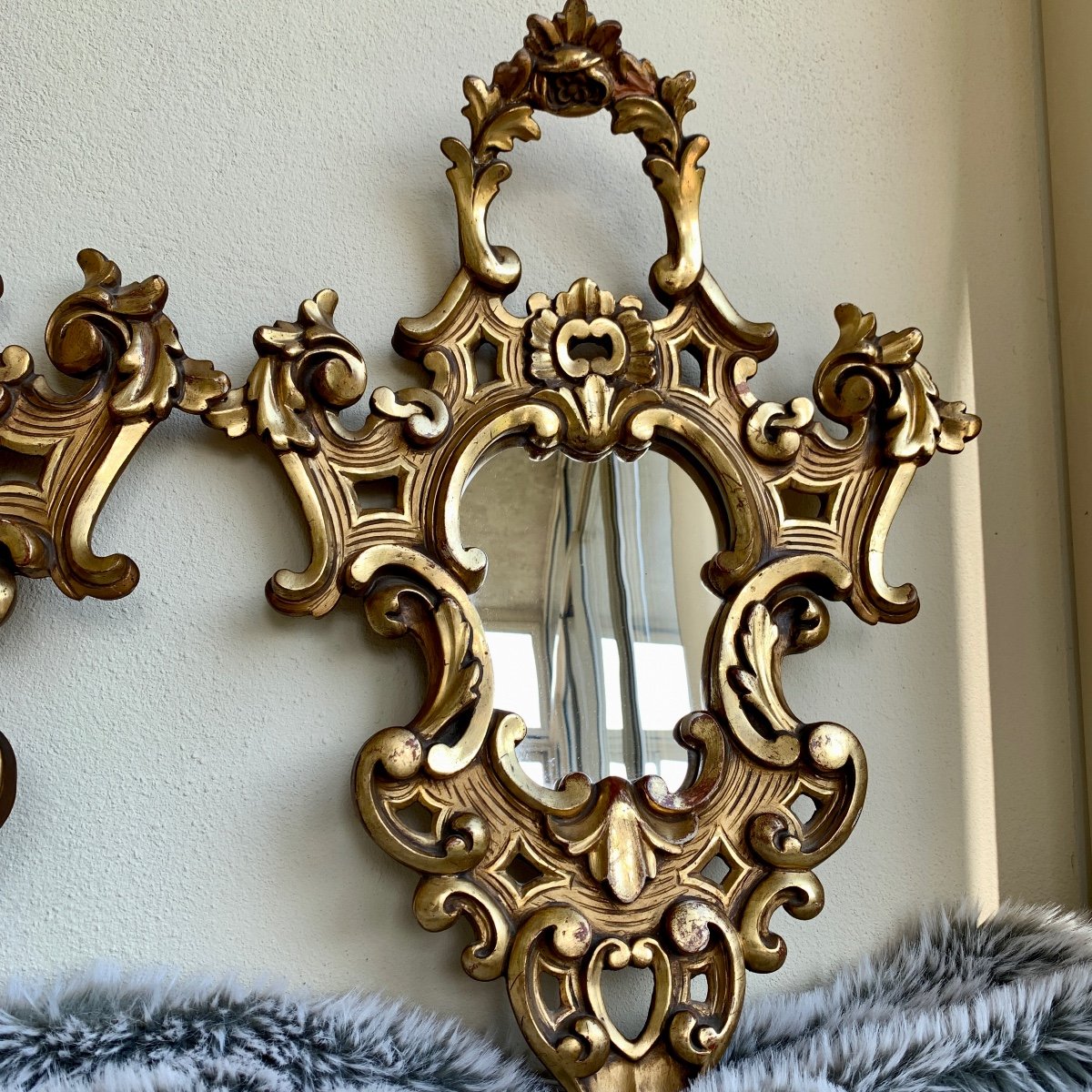 Pair Of Italian Baroque Giltwood Mirrors, 20th Century-photo-6