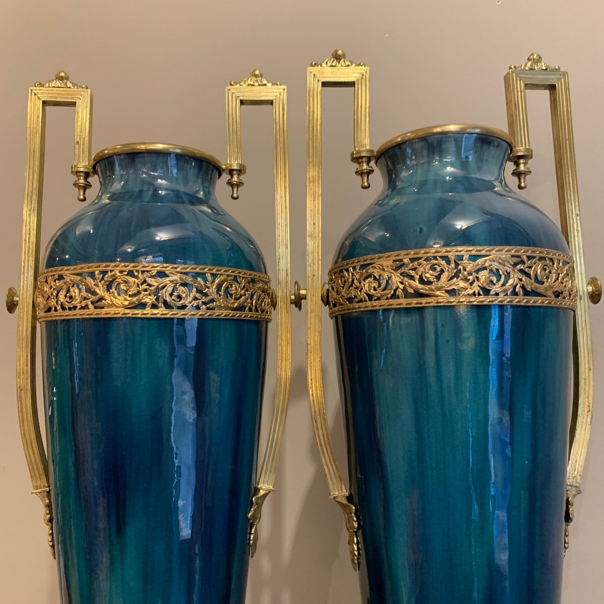 Pair Of Porcelain Vases From Sèvres - XIXth Century-photo-3