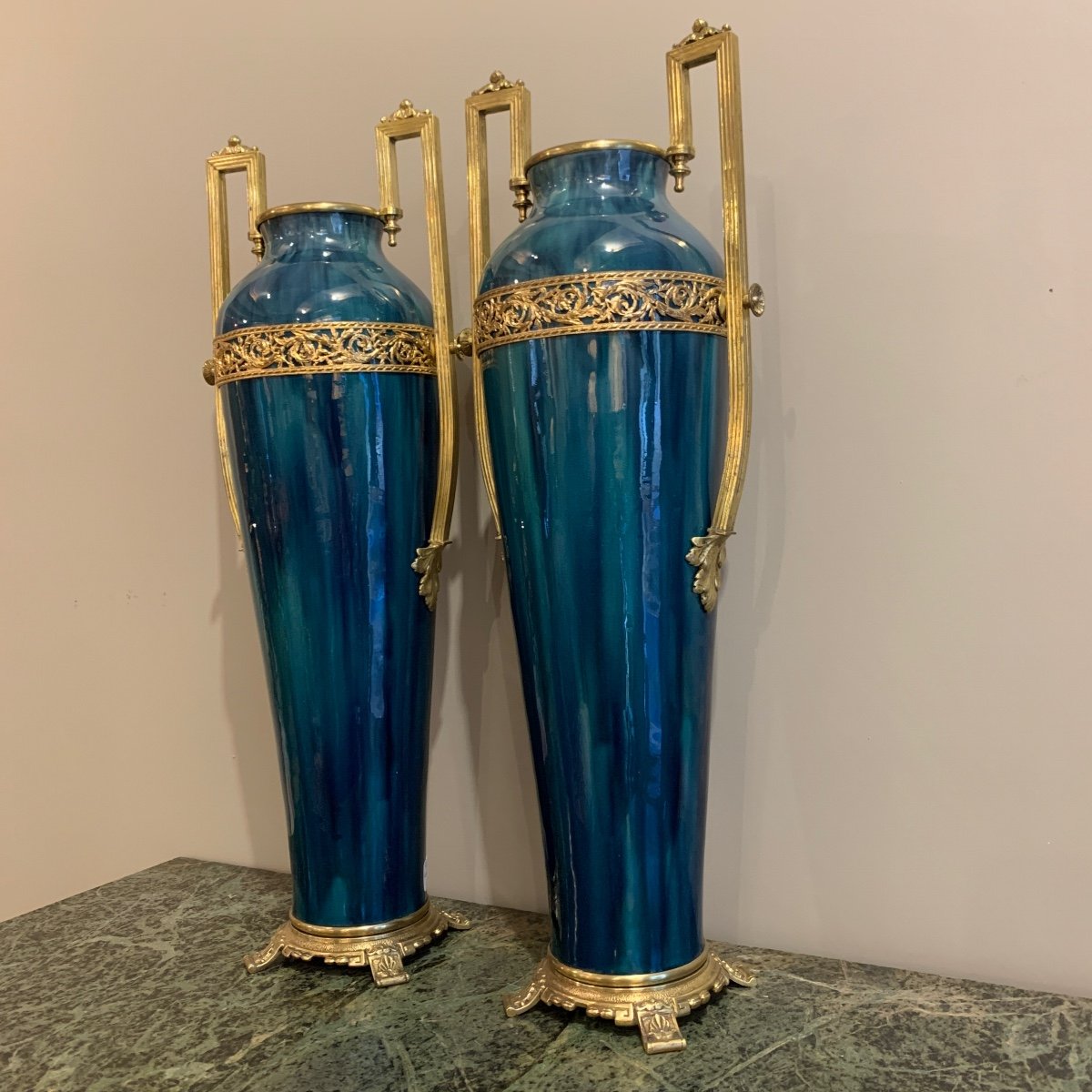 Pair Of Porcelain Vases From Sèvres - XIXth Century-photo-5