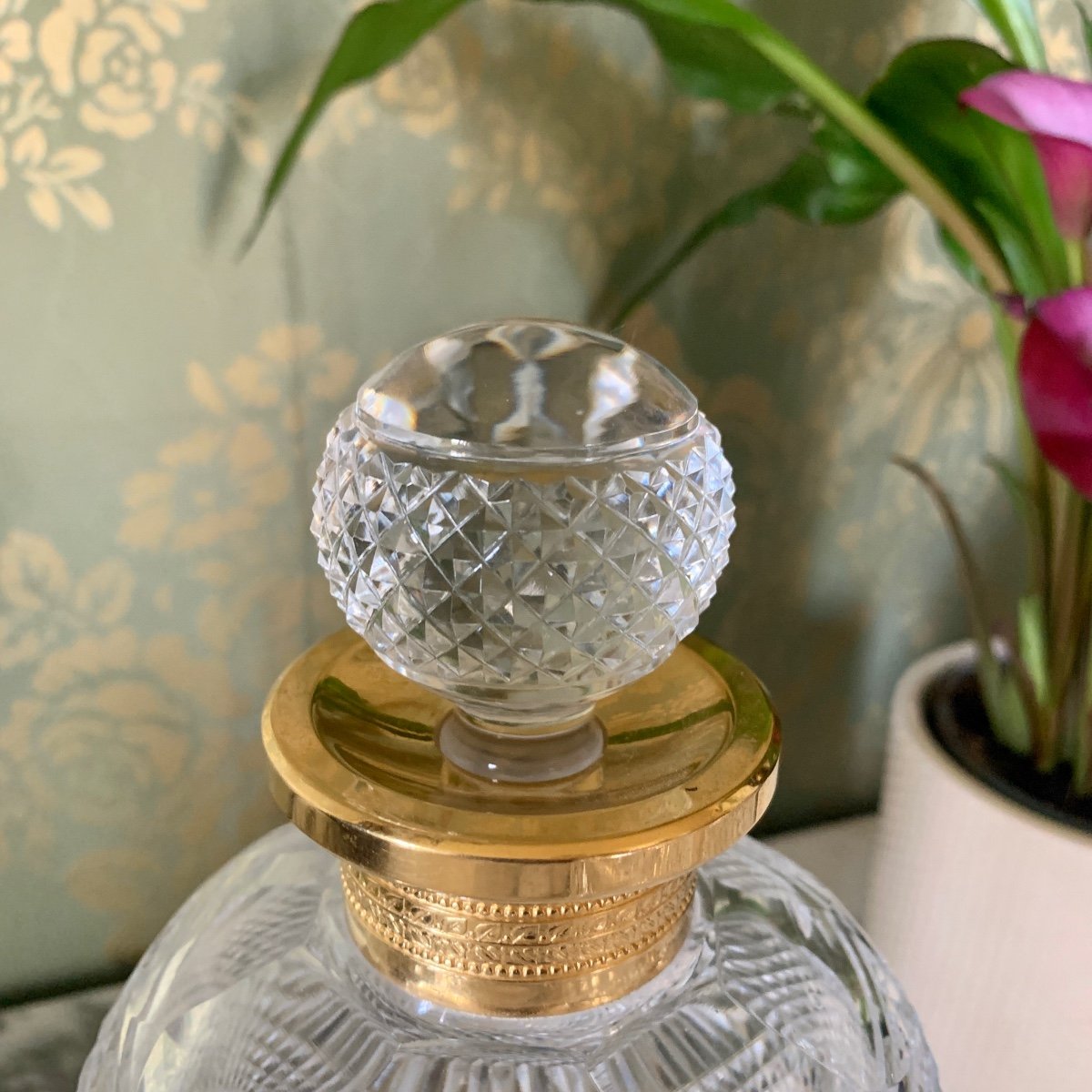 Grandes Carafes en Cristal  et Bronze doré XXe Siècle-photo-4