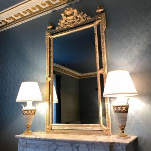 Miroir de Cheminée En Bois Laqué XIXème Siècle - Napoléon III