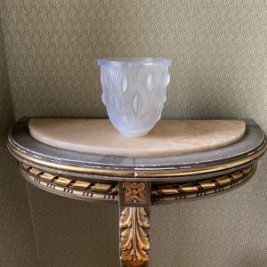 Opalescent Glass Vase Or Planter Signed Sabino France