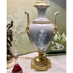 Lampe en Porcelaine Céladon XIXe Siècle 