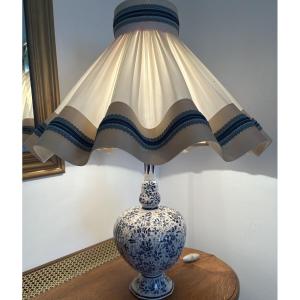 Lampe en Faïence de DELF - Epoque XIXe Siècle