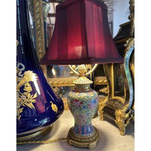 Enamelled Porcelain Lamp, China, Circa 1900