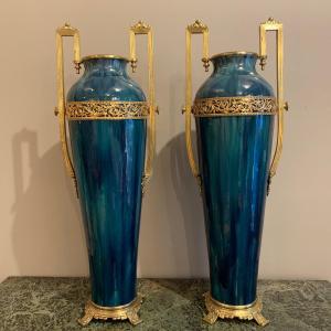 Paire de Vases en Porcelaine de Sèvres - XIXème Siècle