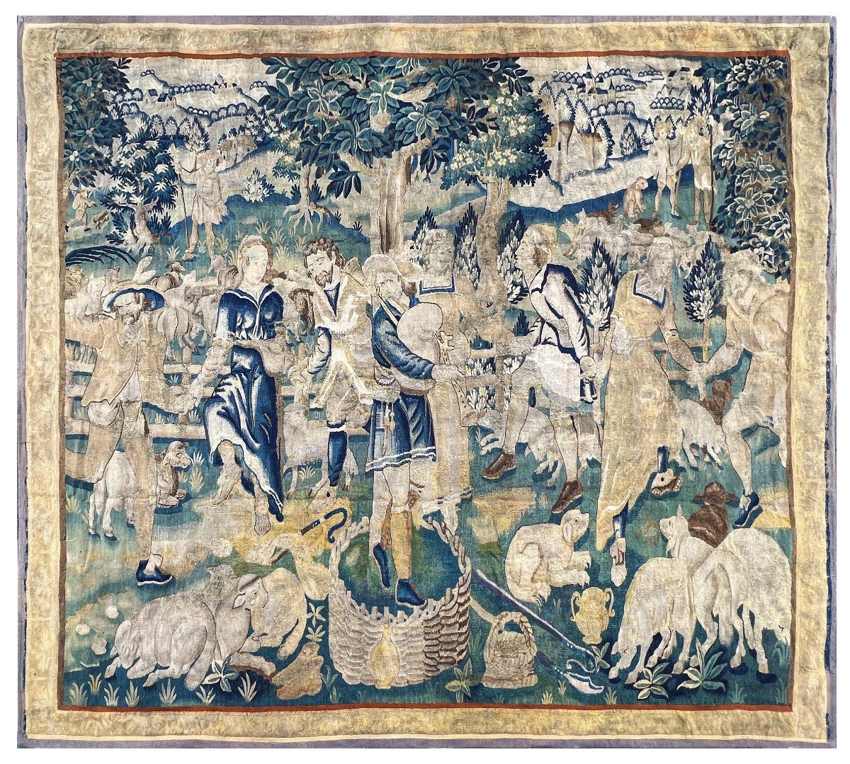 Flanders Tapestry - Life In The Village - XVII E. Century - Size: 338x275 - N° 1048