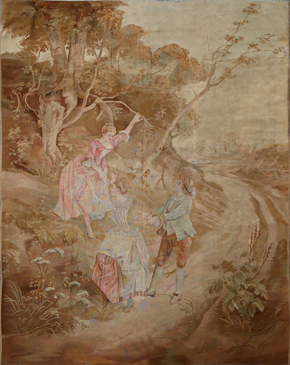 Aubusson Tapestry - XIX E. Century - 2m66hx2m06l - N° 1128-photo-1