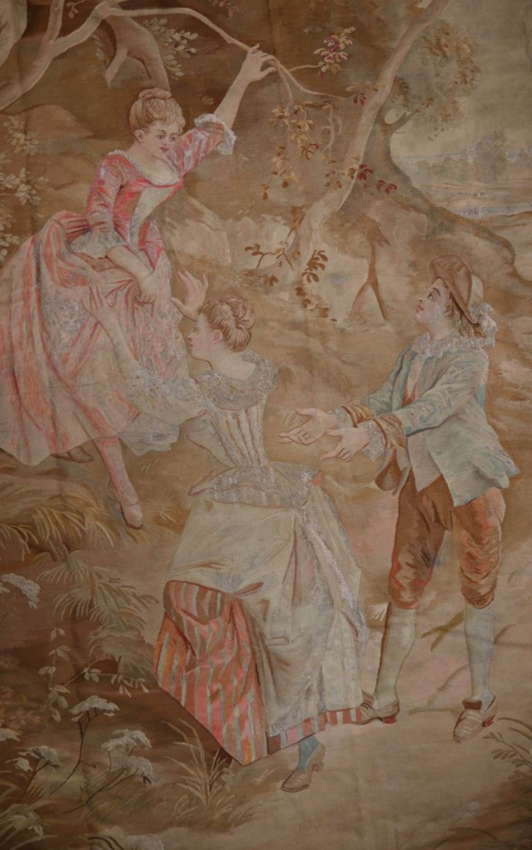 Aubusson Tapestry - XIX E. Century - 2m66hx2m06l - N° 1128-photo-4
