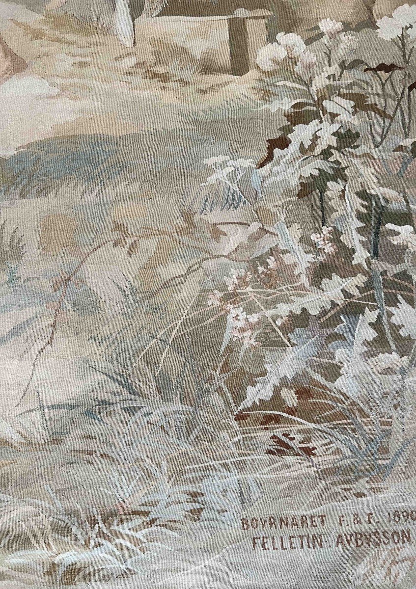 Felletin Aubusson Tapestry - Signed By Bernardet F.f 1890 2m80hx1m55l - No. 236-photo-2