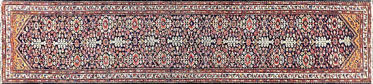 Important Tapis Malayer *Estampill&eacute;* - XIX e. Si&egrave;cle - Dim:5m00x1m10 - N&deg; 873
