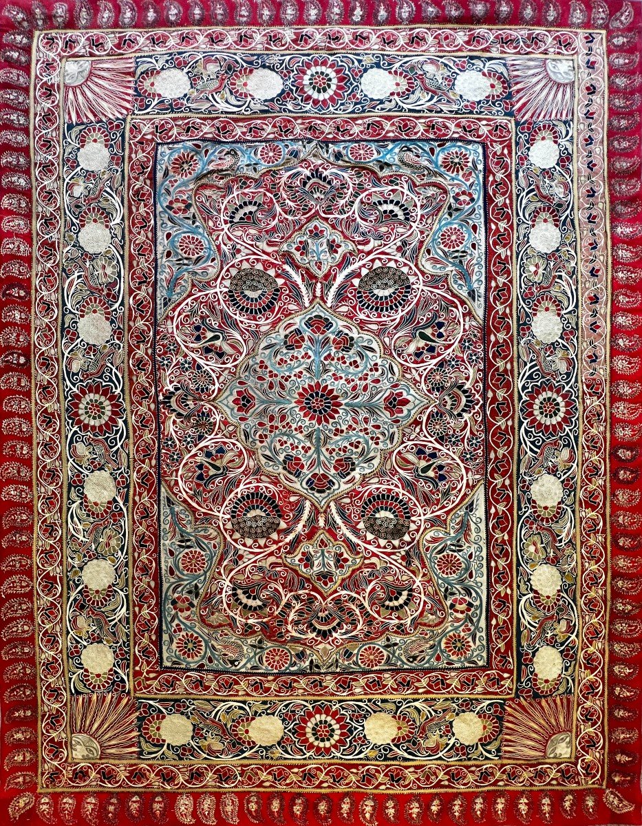 Persian Fabric - Recht - 19th Century Around 1860 - 1m83x1m33 - N° 1215