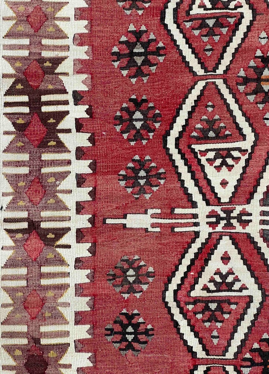 Tapis Kars Kilim - Vers 1930 - Turquie- 4m00x1m70 - N&deg; 856-photo-2