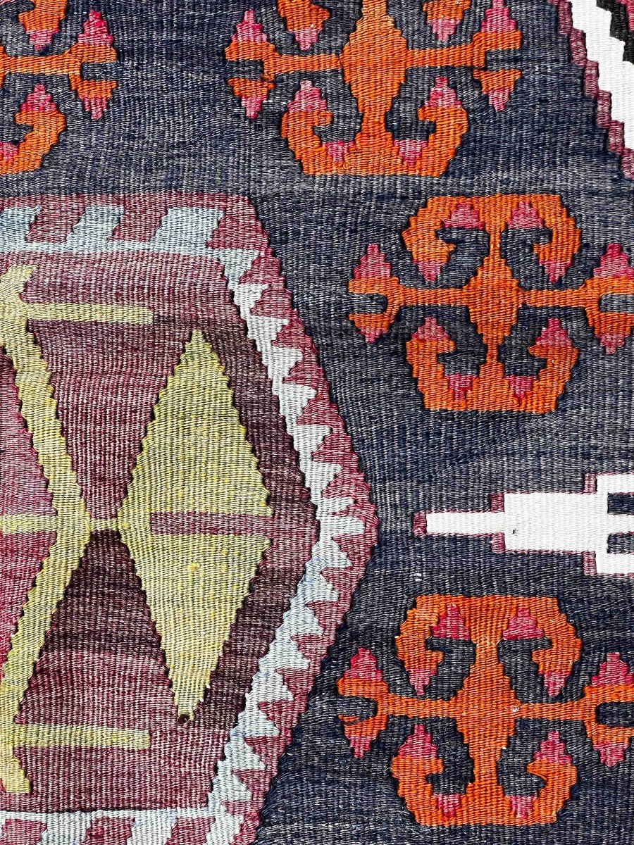 Tapis Kars Kilim - Vers 1930 - Turquie- 4m00x1m70 - N&deg; 856-photo-6