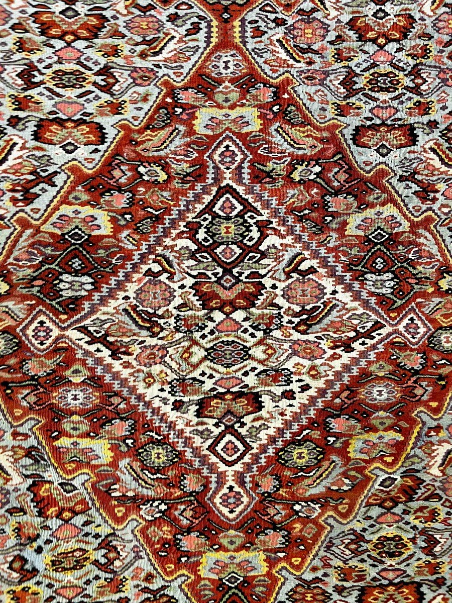 Old Persian Kilim Senneh Circa 1890 - 190x130 - N° 1033-photo-2