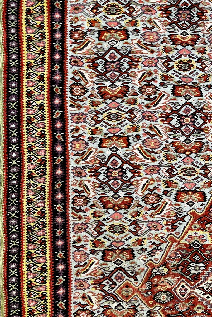 Old Persian Kilim Senneh Circa 1890 - 190x130 - N° 1033-photo-3