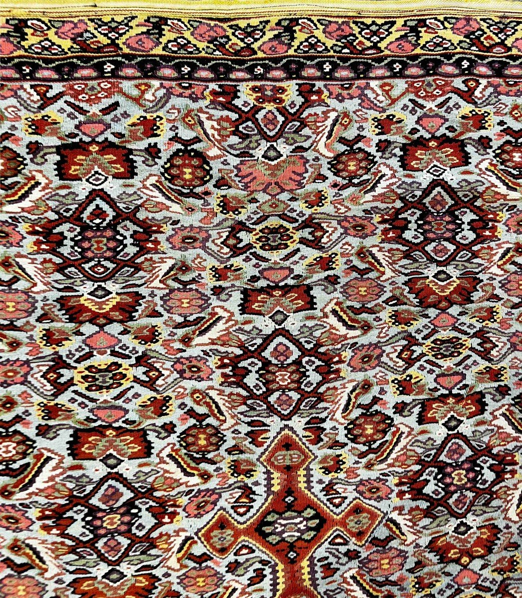 Old Persian Kilim Senneh Circa 1890 - 190x130 - N° 1033-photo-4