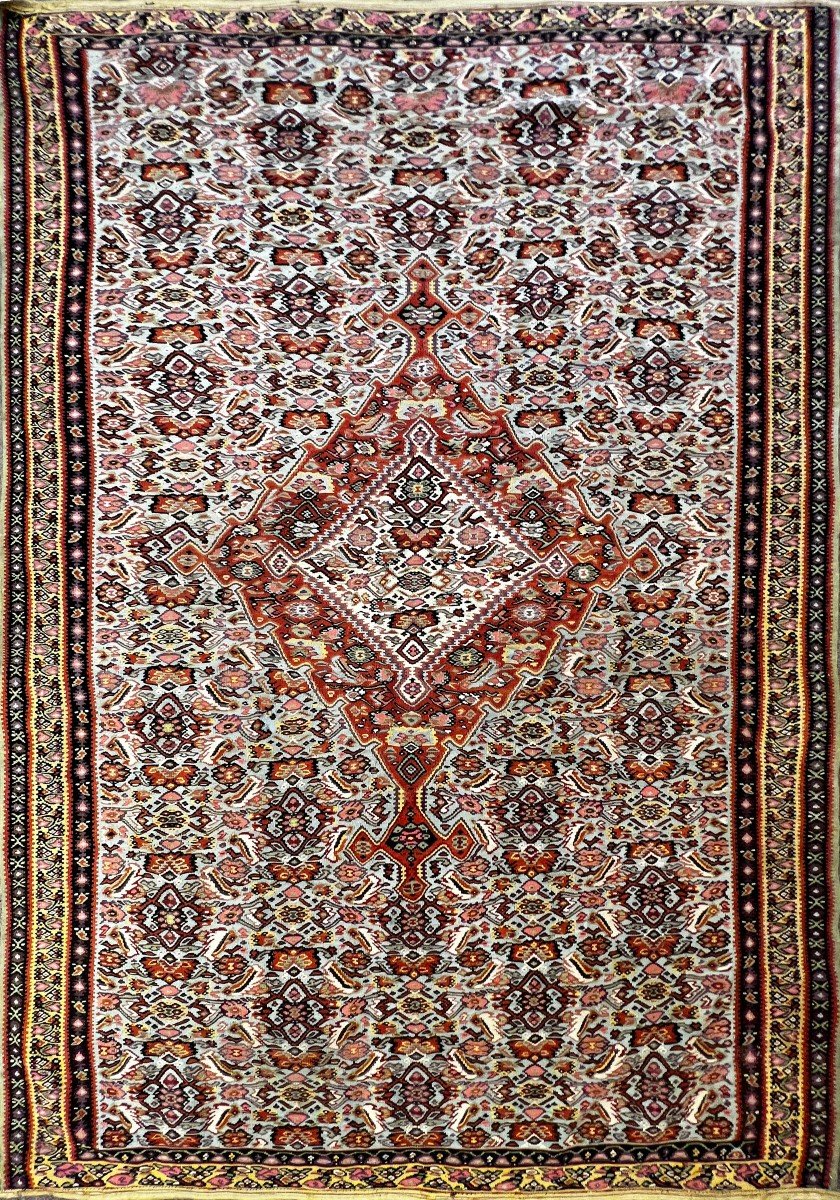 Old Persian Kilim Senneh Circa 1890 - 190x130 - N° 1033