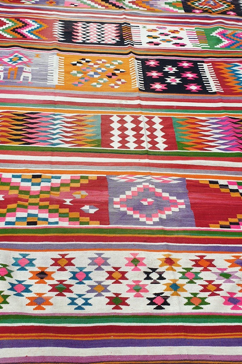 Kilim Modern Art 20th Century Around 1980 - Size 315x180 - N° 855-photo-2