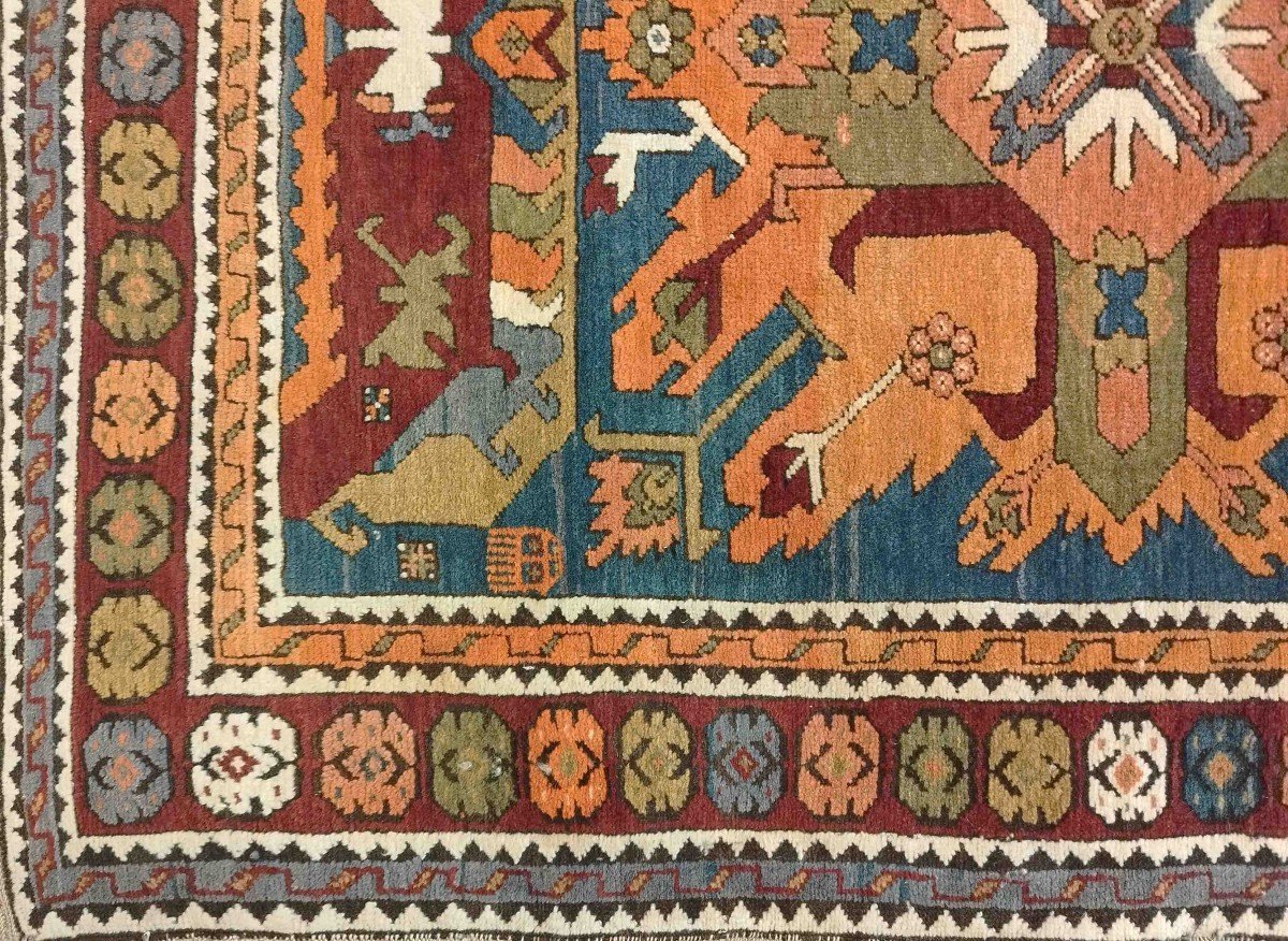 Tapis Kazak | Nou&eacute; &agrave; La Main De La R&eacute;gion Du Caucase  | Vers 1950 , 150x115, N&deg; 734 -photo-1