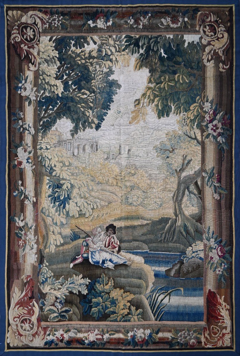 Scene Galante - Tapisserie Aubusson 18e Siecle - H2m20xl1m50, N&deg; 1253