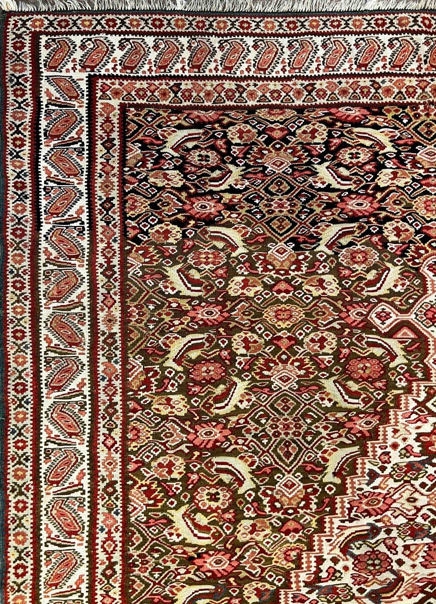  Antique Persian Senneh Kilim Collection Piece - 2m05x1m35, N° 206-photo-2