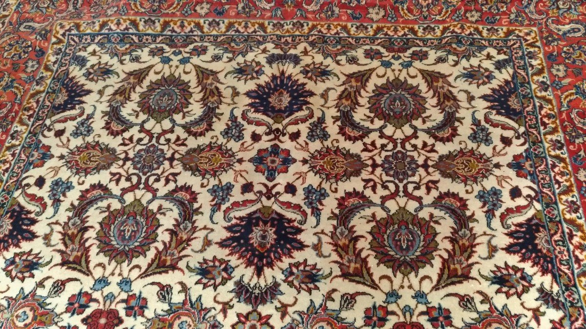 Important Isfahan Carpet In Wool On Cotton - 320x205, N° 1018-photo-3