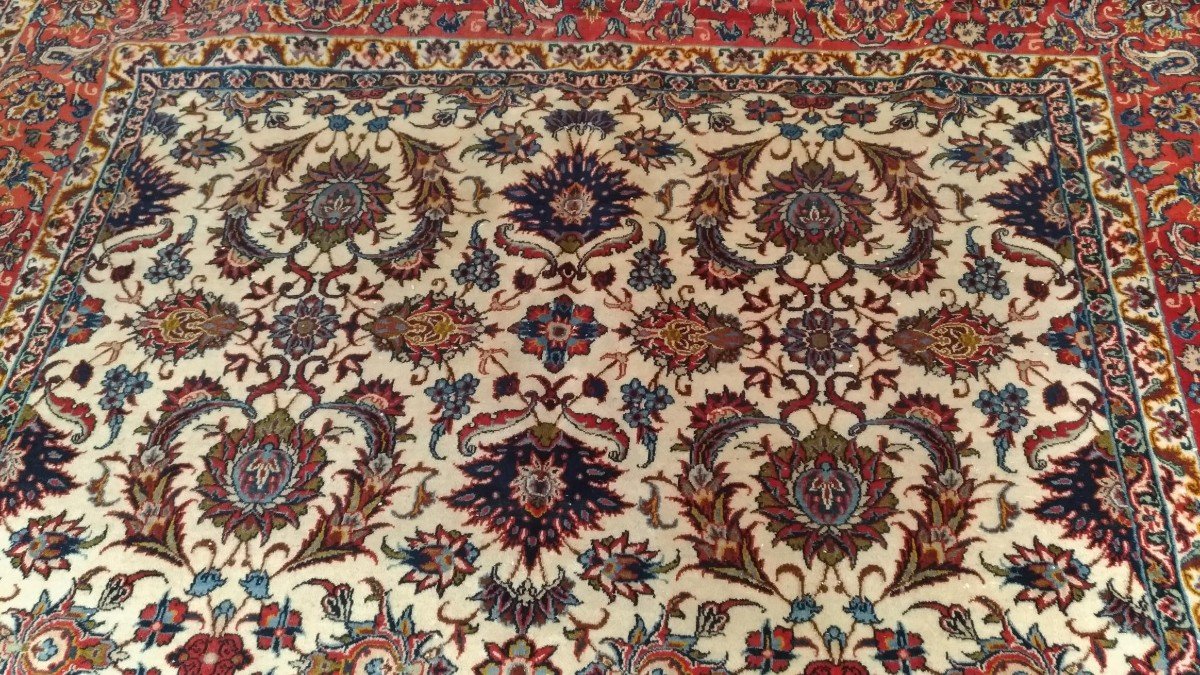Important Tapis Isphahan en Laine sur Coton - 320x205, N&deg; 1018-photo-3