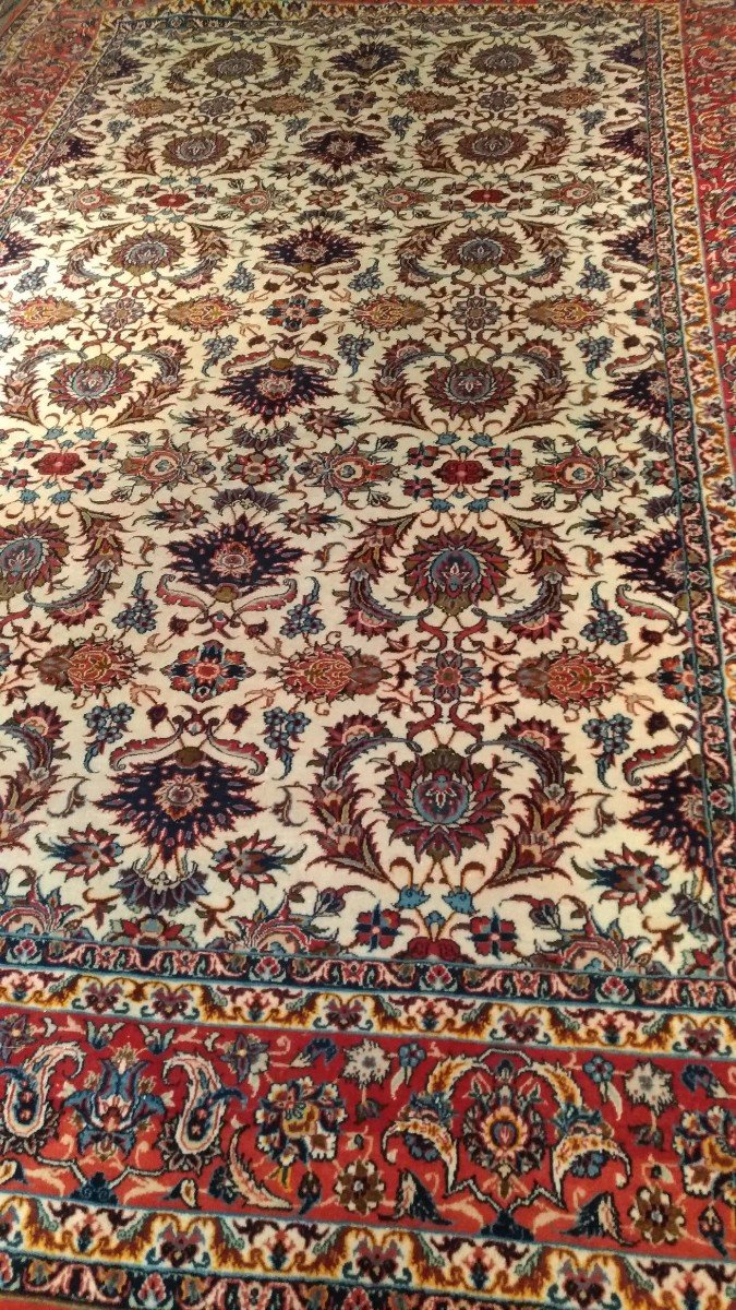 Important Isfahan Carpet In Wool On Cotton - 320x205, N° 1018-photo-2