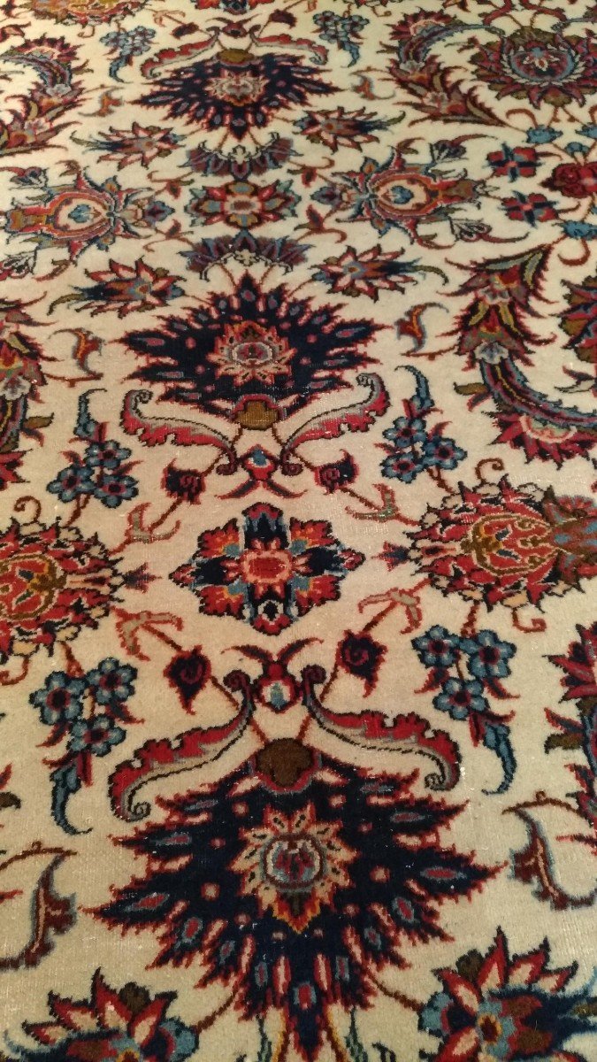 Important Tapis Isphahan en Laine sur Coton - 320x205, N&deg; 1018-photo-3