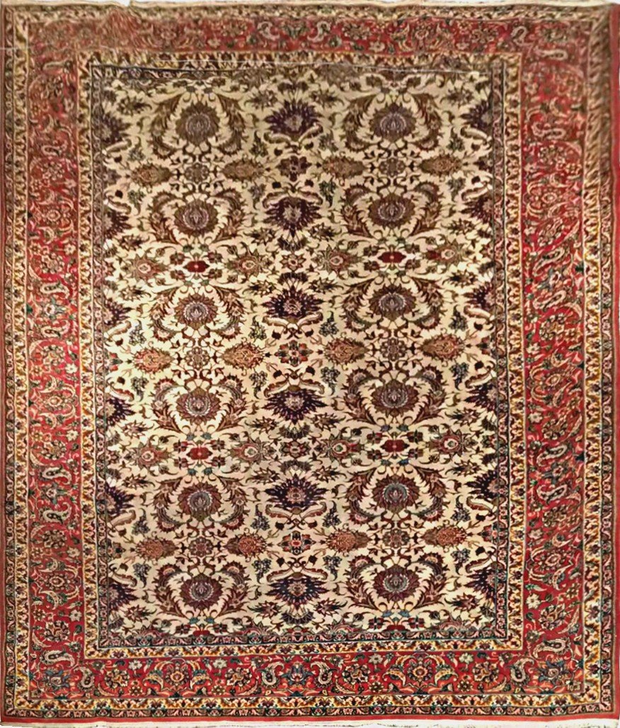 Important Isfahan Carpet In Wool On Cotton - 320x205, N° 1018