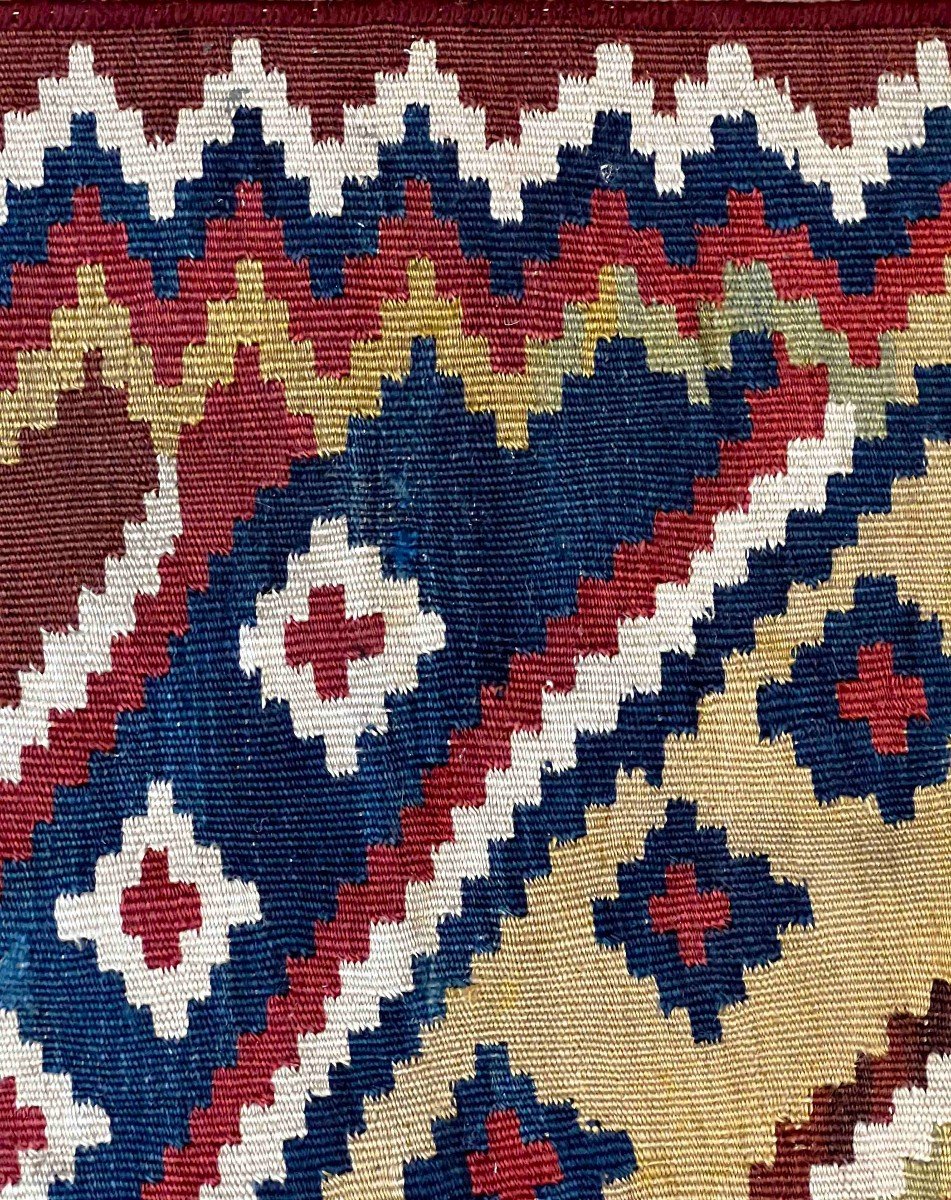 Rare Kilim Qashqai , Circa 1930 - 245x145, N° 222-photo-4