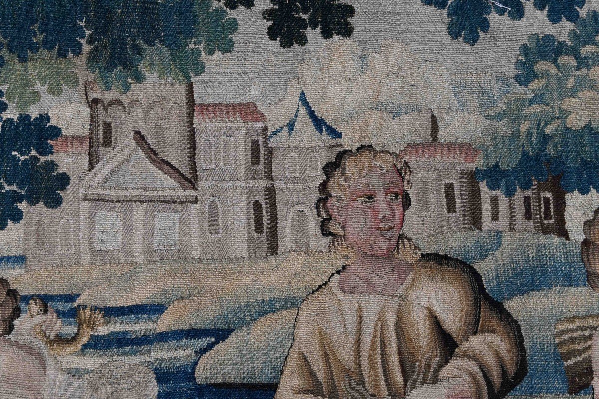 Piece De Collection, Tapisserie 17e Aubusson - Le Repos Apr&egrave;s La Moisson -  N&deg; 1331-photo-4