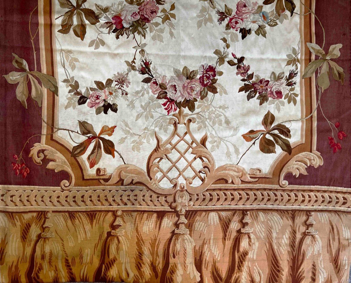 Paire De Portiere En Tapisserie Aubusson - 4m10x1m40, N° 1082-photo-4