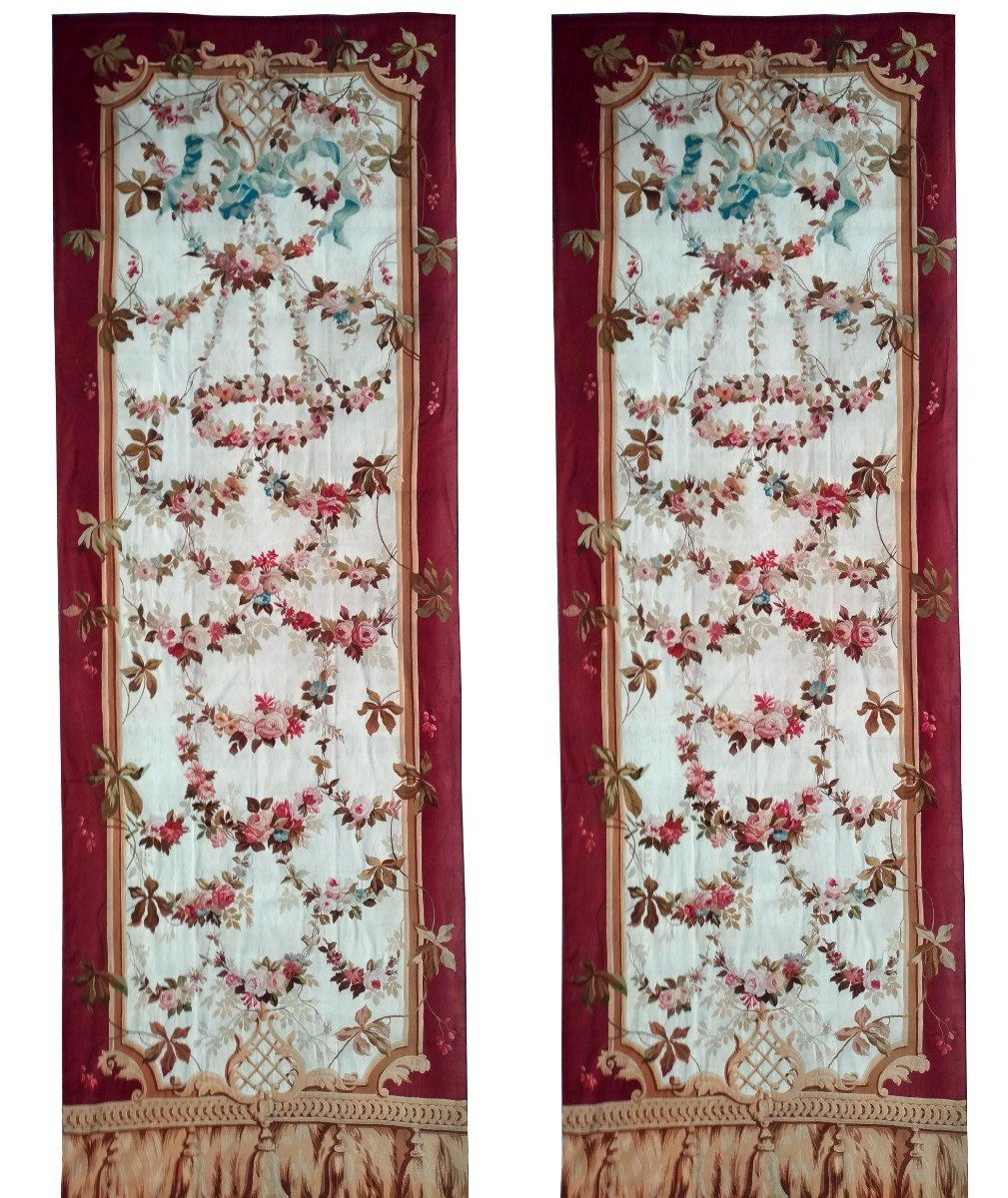 Paire De Portiere En Tapisserie Aubusson - 4m10x1m40, N° 1082