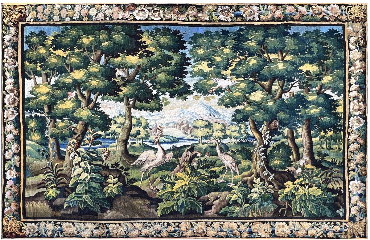 Exceptional Aubusson Verdure Tapestry 18th Century - 370x315, N° 904